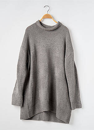 Robe pull col rond manches longues gris ZARA femme