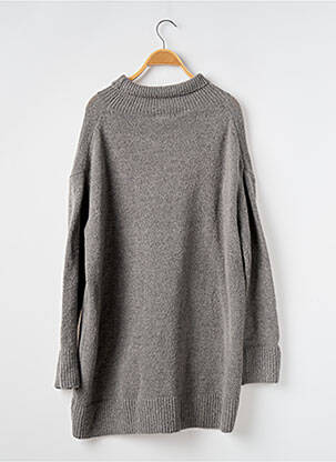 Robe pull col rond manches longues gris ZARA femme