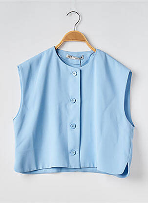 Gilet sans manche coupe droite bleu ZARA femme