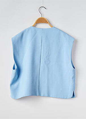 Gilet sans manche coupe droite bleu ZARA femme