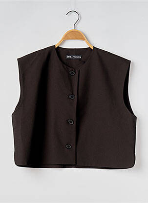 Gilet sans manche coupe droite noir ZARA femme