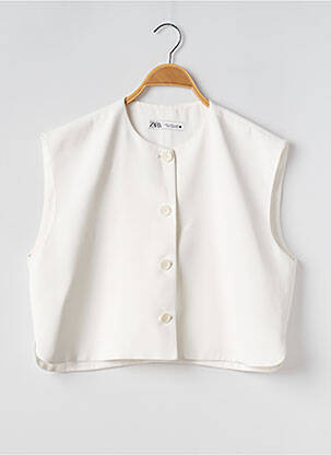 Gilet sans manche coupe droite blanc ZARA femme
