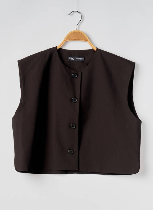 Gilet sans manche fermeture boutonnée sur le devant noir ZARA femme