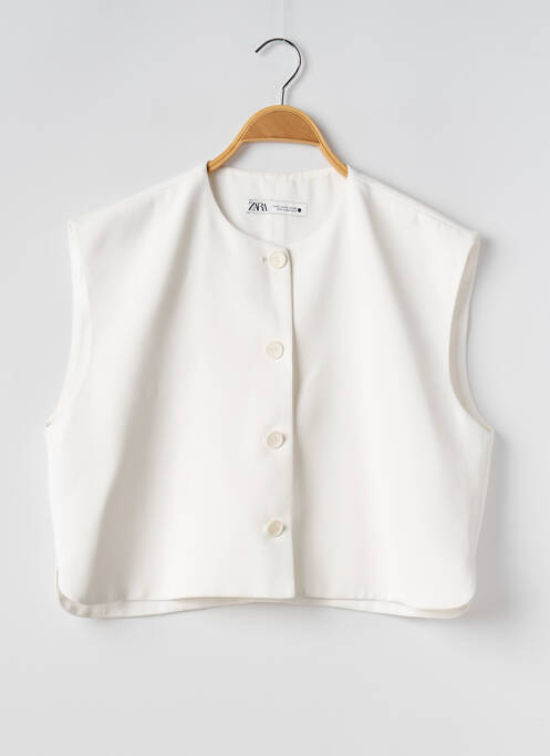 Gilet sans manche coupe droite blanc ZARA femme