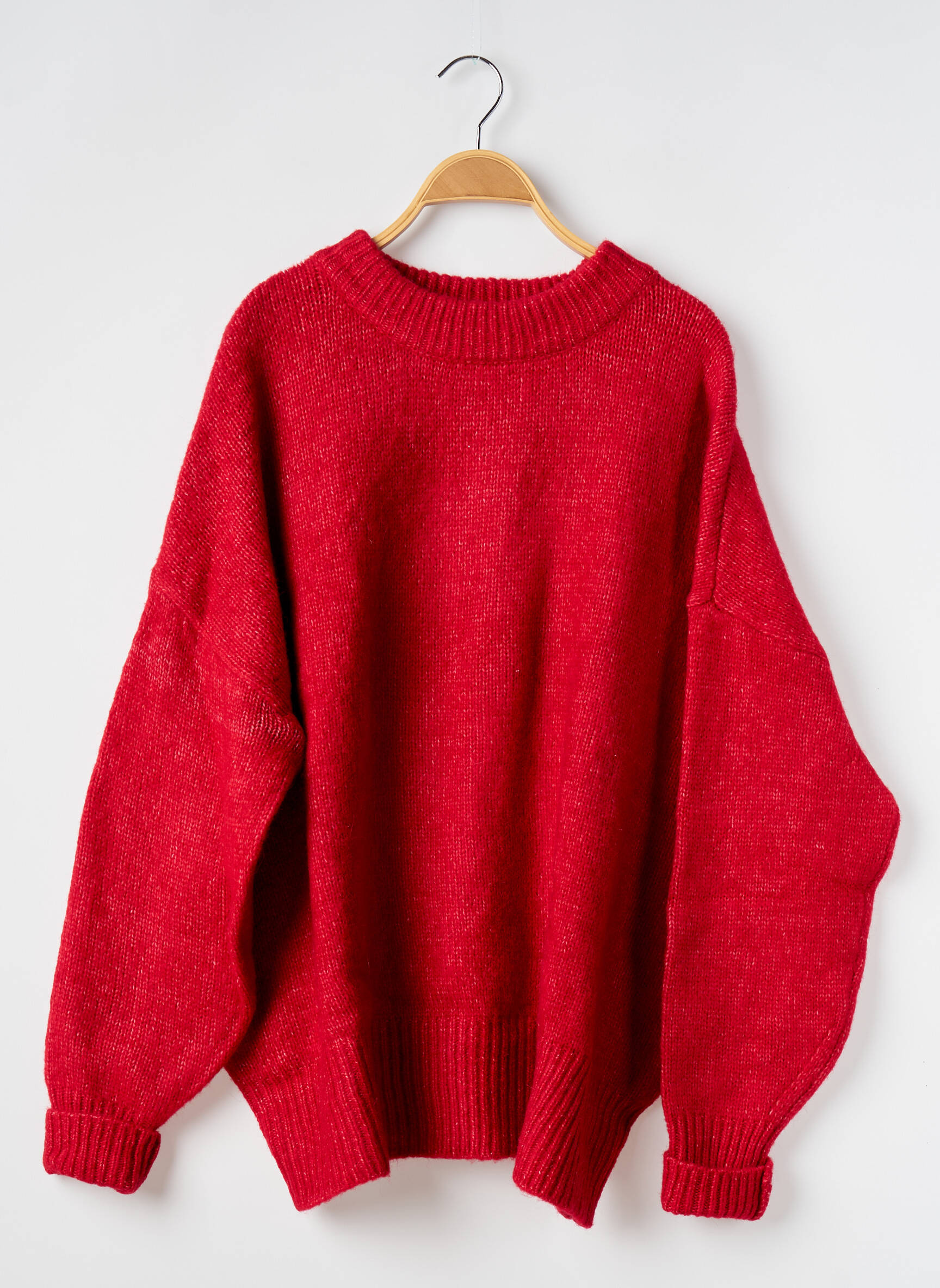 Pull Col Rond Rouge Zara Femme 2543673-rouge0 Modz