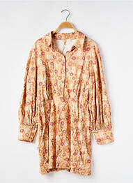Robe courte manches longues manches longues orange REZINE femme