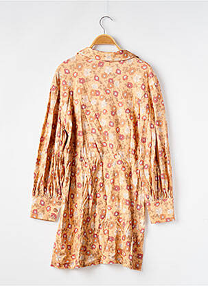 Robe courte manches longues manches longues orange REZINE femme
