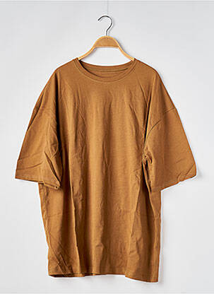 T-shirt coupe droite manches courtes marron SANS MARQUE femme