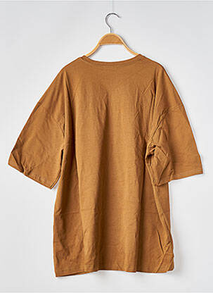 T-shirt coupe droite manches courtes marron SANS MARQUE femme
