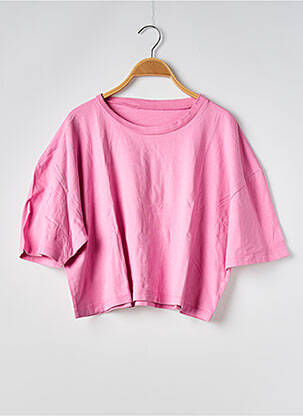 T-shirt col rond manches courtes rose WE ARE JOLIES femme