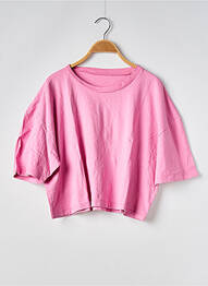T-shirt col rond manches courtes rose WE ARE JOLIES femme