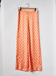 Pantalon large fermeture zip latéral taille normale orange REZINE femme