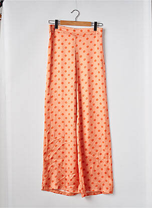 Pantalon large fermeture zip latéral taille normale orange REZINE femme