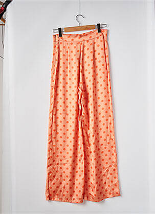 Pantalon large fermeture zip latéral taille normale orange REZINE femme