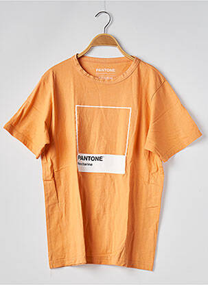 T-shirt orange PULL AND BEAR pour homme