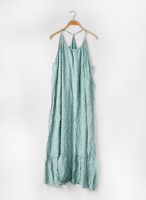 Robe mi-longue imprimé fleurs sans manche bleu SANS MARQUE femme