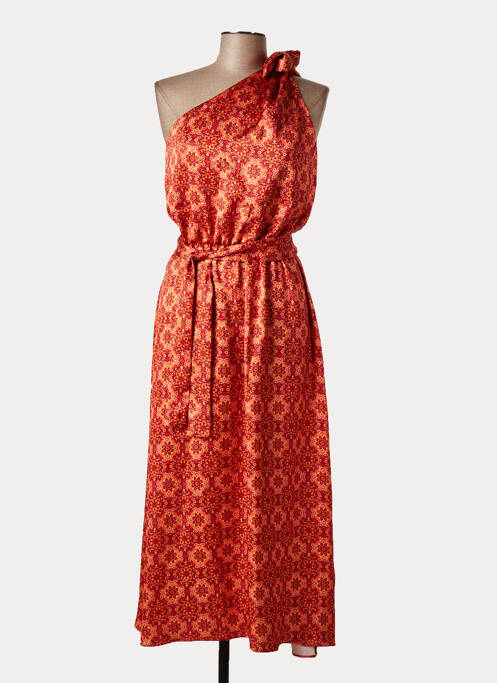 Robe mi-longue orange REZINE pour femme