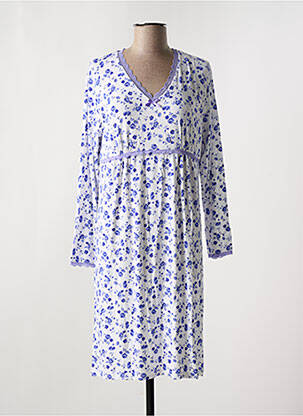 Chemise de nuit imprimé fleurs bleu LOHE femme