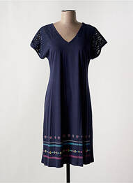 Chemise de nuit col v bleu REOIC femme
