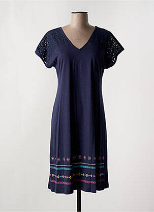 Chemise de nuit stretch bleu REOIC femme