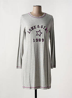 Chemise de nuit stretch gris LOHE femme