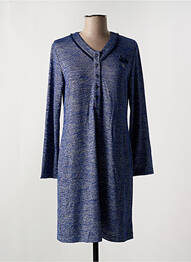 Chemise de nuit manches longues bleu LOHE femme