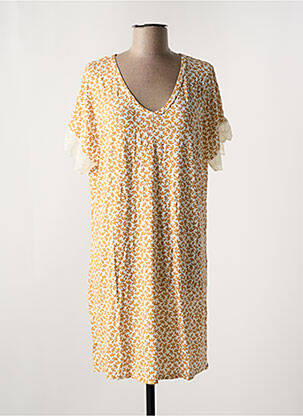 Chemise de nuit col v jaune ANTIGEL femme
