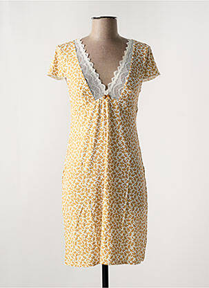 Chemise de nuit stretch jaune ANTIGEL femme