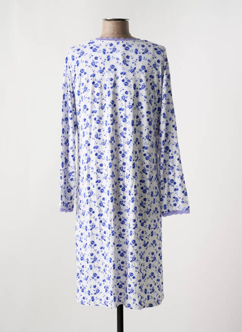 Chemise de nuit imprimé fleurs bleu LOHE femme