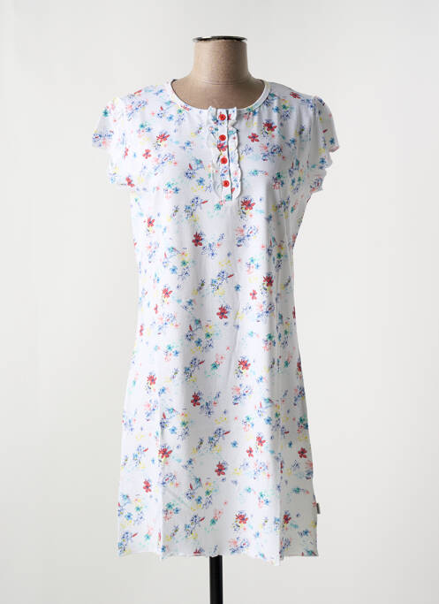 Chemise de nuit imprimé fleurs blanc ESKIMO femme