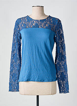 Top coupe cintrée manches longues bleu LE BOURGET femme