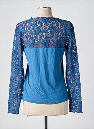 Top coupe cintrée manches longues bleu LE BOURGET femme