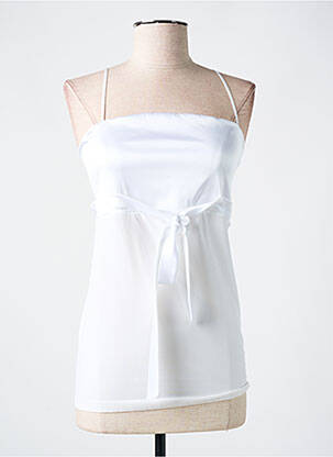 Top coupe cintrée fines bretelles blanc LE BOURGET femme