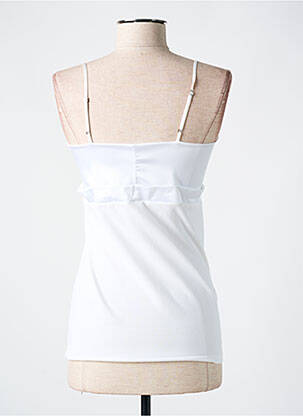 Top coupe cintrée fines bretelles blanc LE BOURGET femme