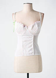 Top/caraco bretelles élastiquées ajustables blanc RAGNO femme