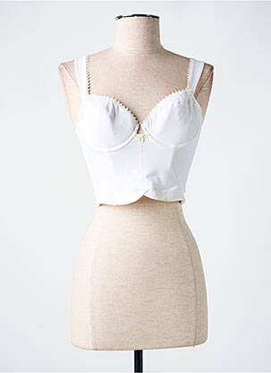 Corset haut soutien-gorge emboitant blanc BARBARA femme