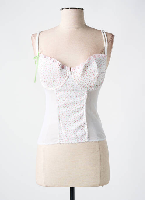 Top/caraco bretelles élastiquées ajustables blanc RAGNO femme