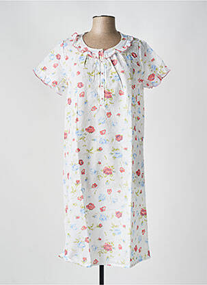 Chemise de nuit imprimé fleurs blanc PRIMA ROSA femme