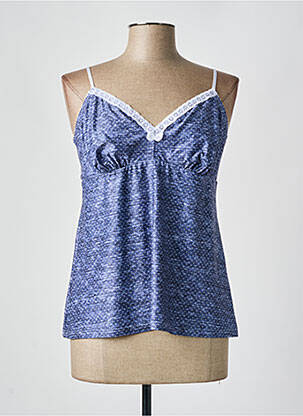 Top stretch fines bretelles bleu ANTIGEL femme