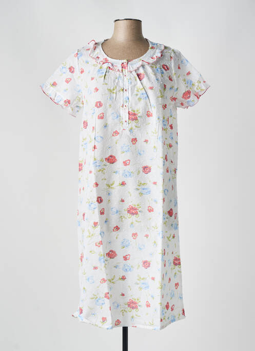 Chemise de nuit blanc PRIMA ROSA pour femme