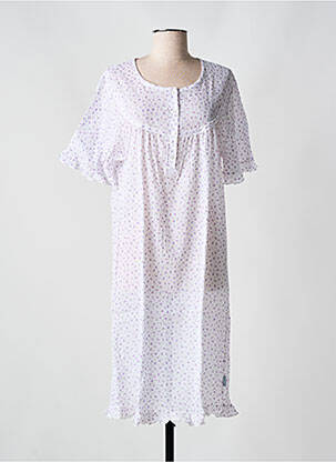 Chemise de nuit imprimé fleurs blanc RAGNO femme