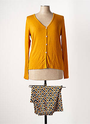 Pyjama coupe droite jaune EIC-PI HAPPY PEOPLE femme