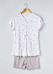 Pyjashort blanc PRIMA ROSA pour femme seconde vue