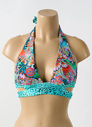 Haut de maillot de bain stretch haut soutien-gorge emboitant bleu LULI FAMA femme