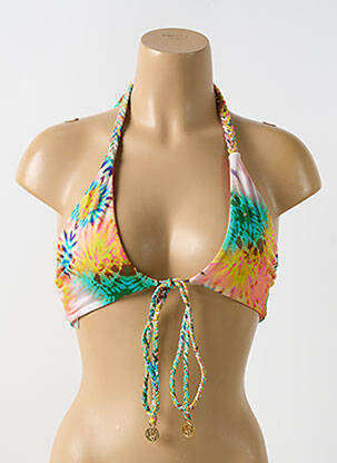 Haut de maillot de bain stretch haut triangles orange LULI FAMA femme