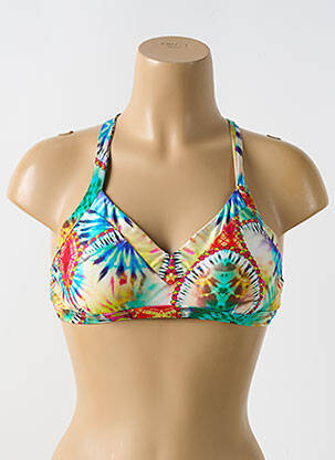 Haut de maillot de bain stretch haut soutien-gorge emboitant bleu LULI FAMA femme