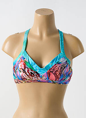 Haut de maillot de bain stretch haut soutien-gorge avec mousse de rembourrage amovible bleu LULI FAMA femme