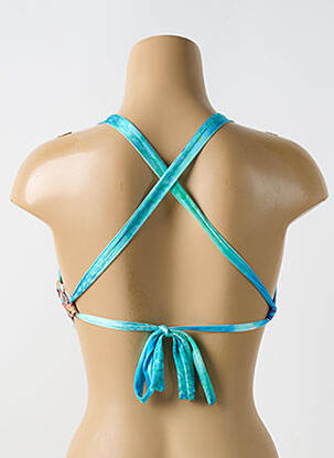 Haut de maillot de bain stretch haut soutien-gorge avec mousse de rembourrage amovible bleu LULI FAMA femme