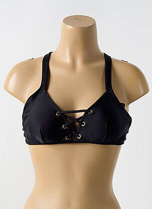 Haut de maillot de bain fermeture liens à nouer haut soutien-gorge avec mousse de rembourrage amovible noir LULI FAMA femme