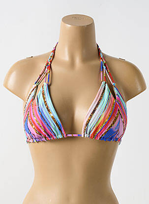 Haut de maillot de bain stretch haut soutien-gorge avec mousse de rembourrage amovible bleu LULI FAMA femme